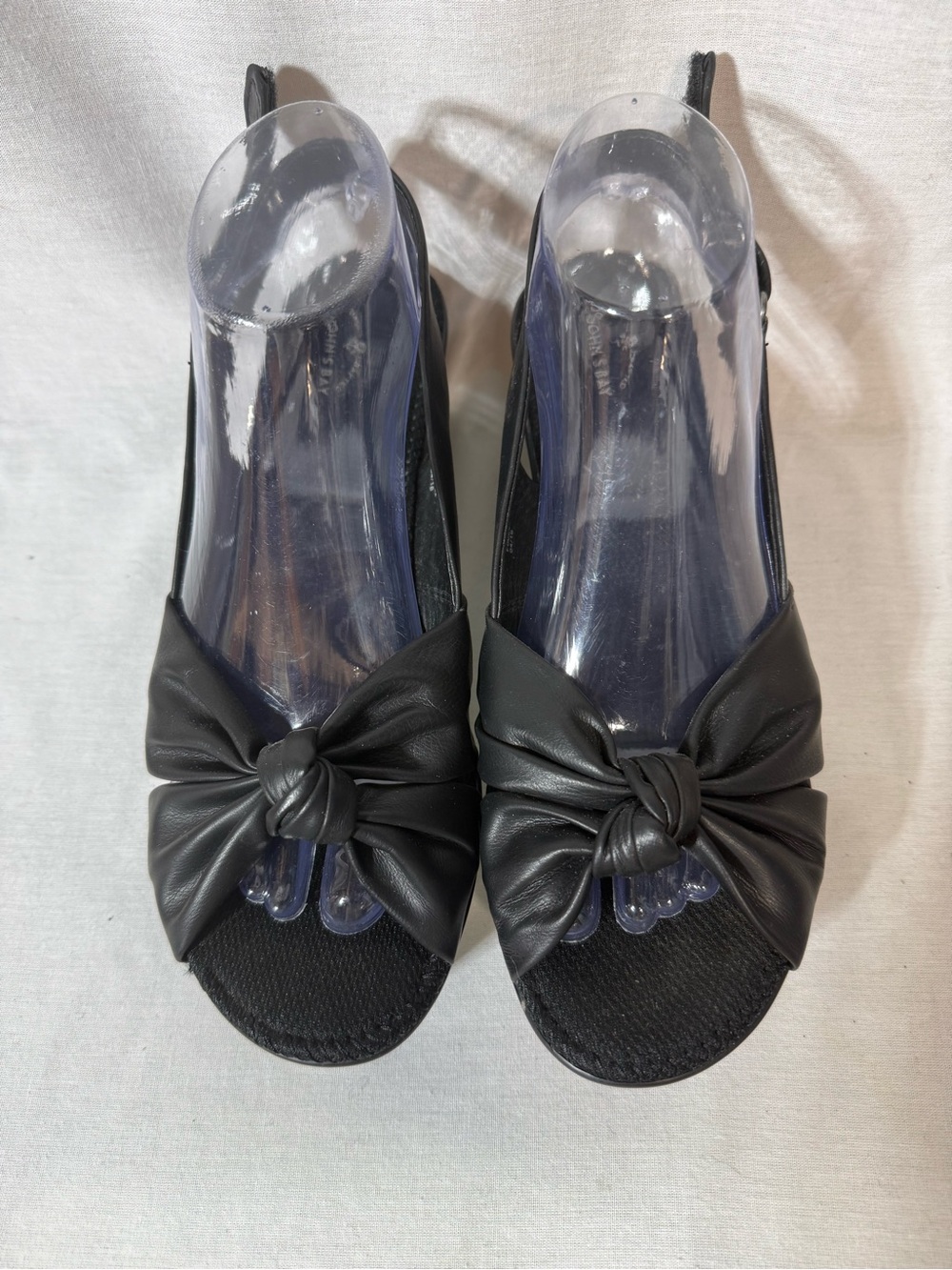 St. John's Bay Black Knotted Peep-Toe Slingback Size 9